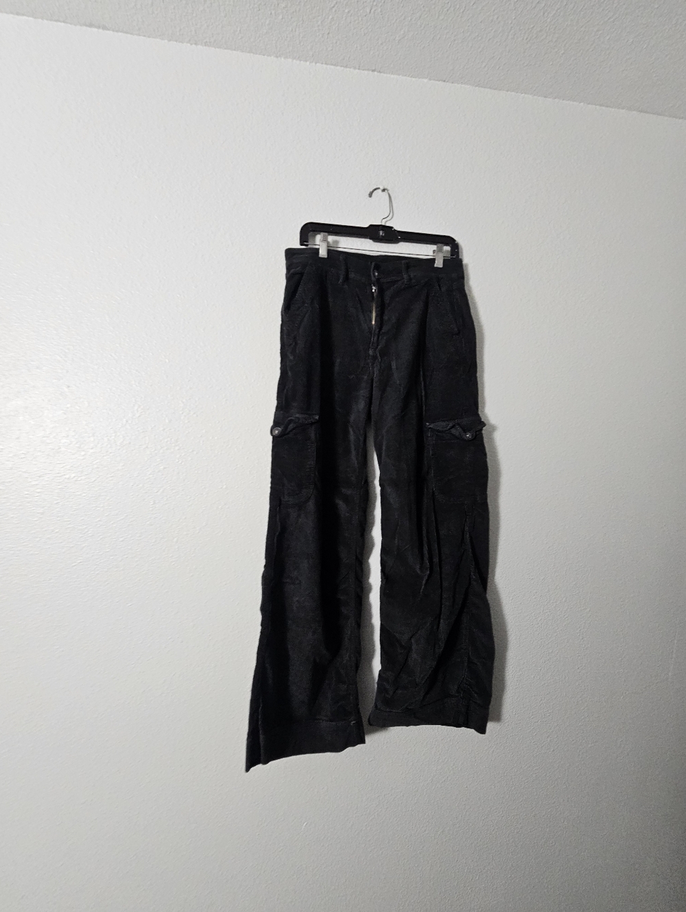 Womens American Eagle Black Women's Wide-Leg Cargo Jeans Sz 10